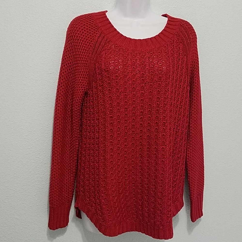 Calvin Klein Jeans Size M  Cable Knit Sweater Red